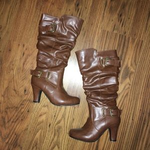 Brown tall boots