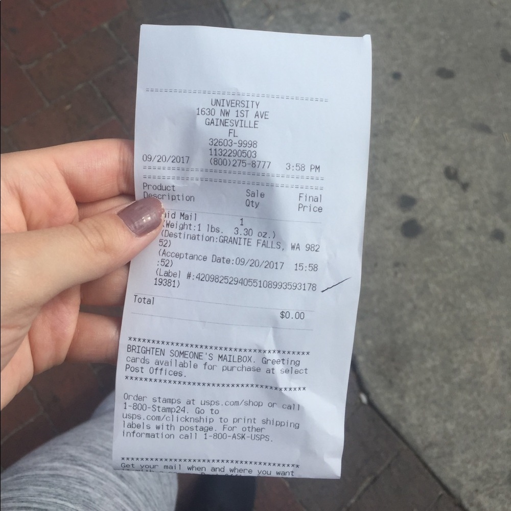 shipping receipt