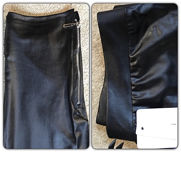 Stunning & Perfect Faux Leather Zipper Leggings OS - Picture 6 of 8