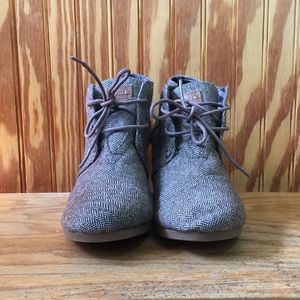 TOMS Desert Herringbone Wedge Bootie