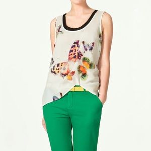 ZARA 🦋BUTTERFLY PRINT SLEEVELESS TOP ZARA 🦋BUTTERFLY PRINT SLEEVELESS TOP