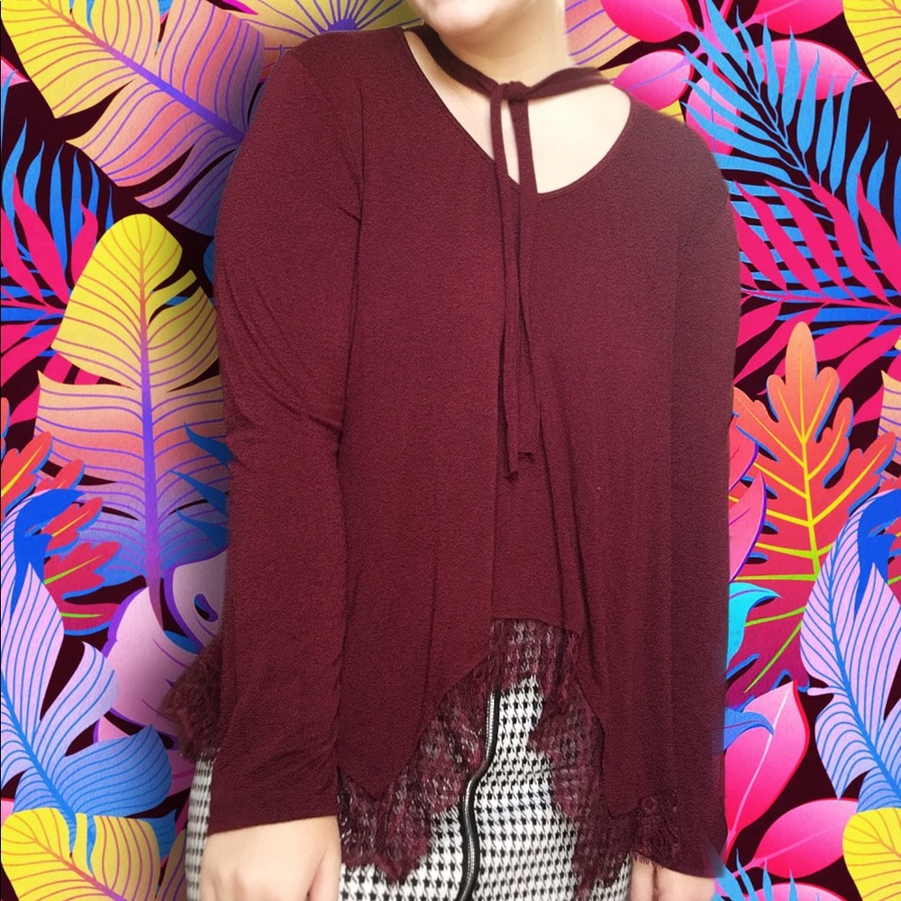 Maroon Blouse by Clover + Scout