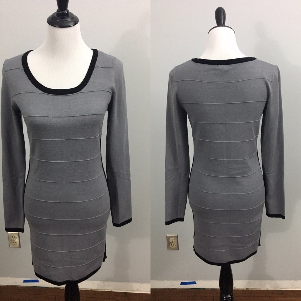 NWOT xhilaration Grey & Black Sweater Dress Large