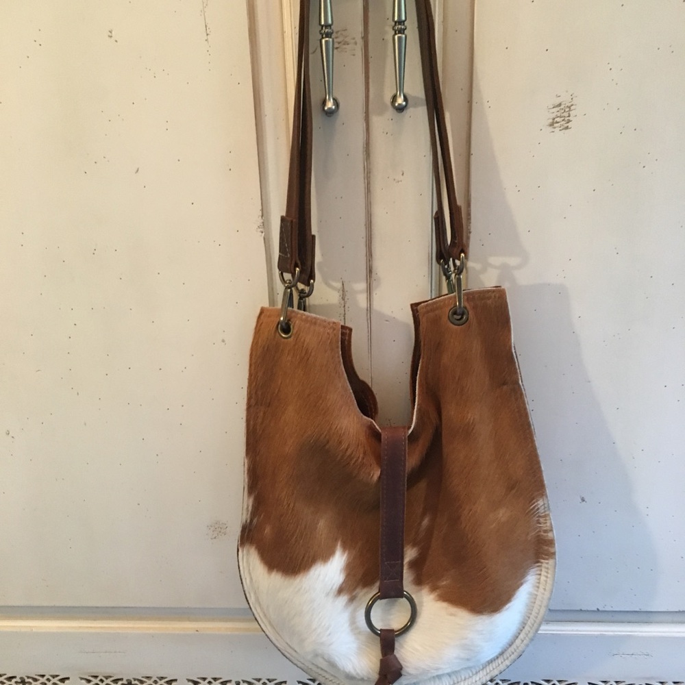 Handmade Leather & Cow Hide Crossbody