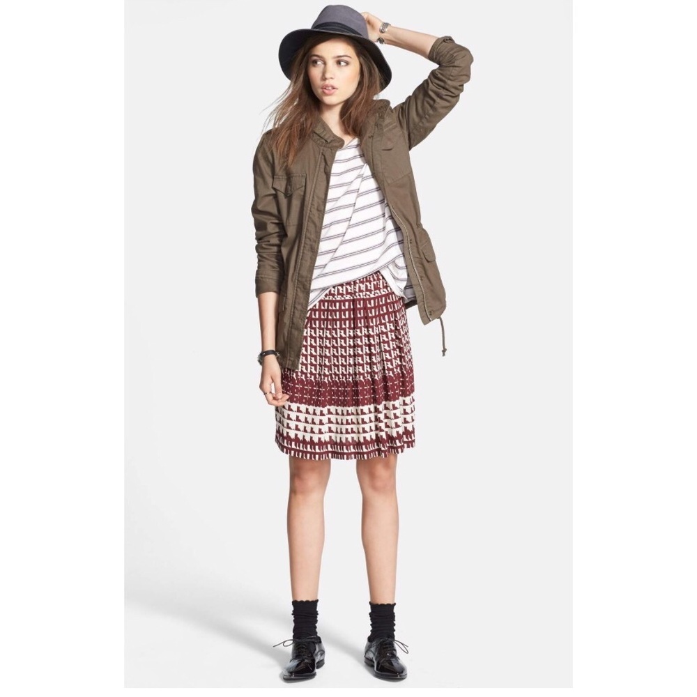 🍂MAROON SKIRT PRINT PLEATED 🍂