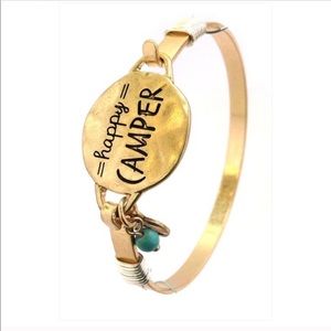 🆕 Gold Happy Camper Stamped Bracelet 🏕
