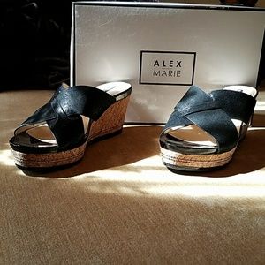 Alex Marie Wedge Sandals NIB