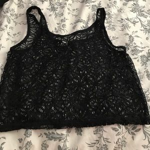 lacy crop tank top