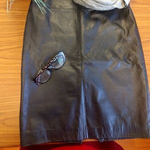 Genuine Leather Skirt by Ralph Lauren