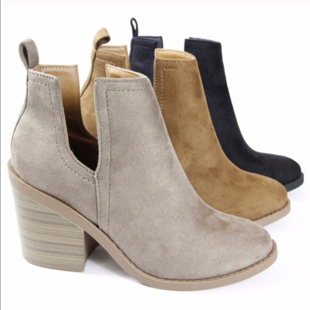 Black Side Cut Booties - Picture 2 of 3