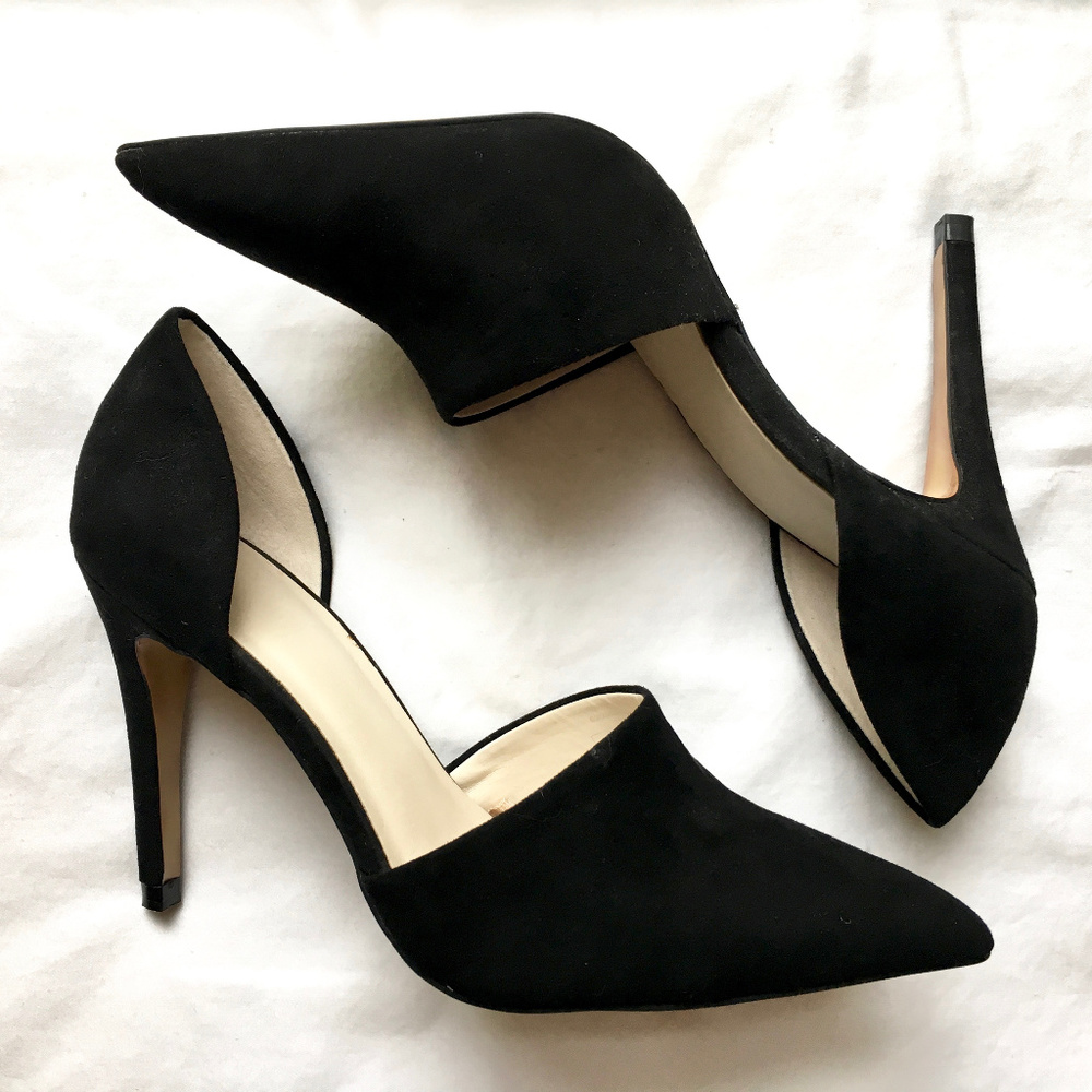 Zara Basic Suede D'orsay High Heels Size 6 - NWOT