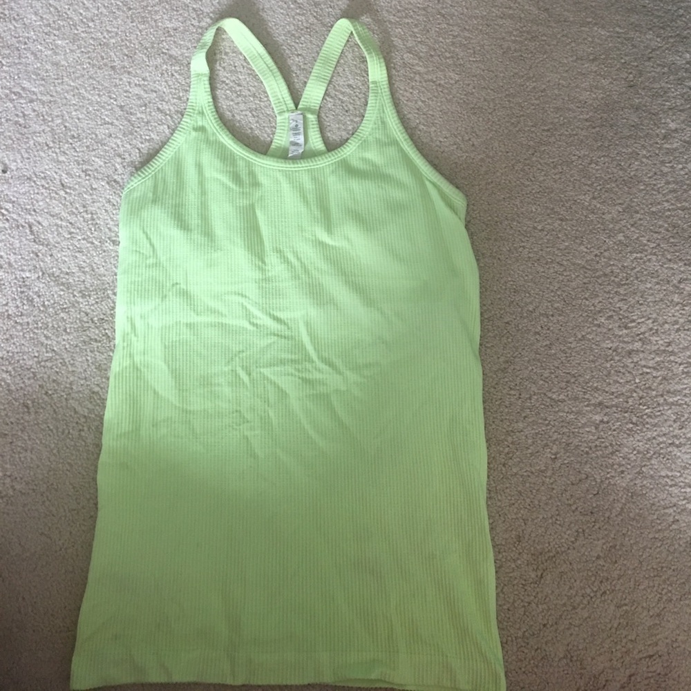 Lululemon tank. Neon yellow/green color. Size 8