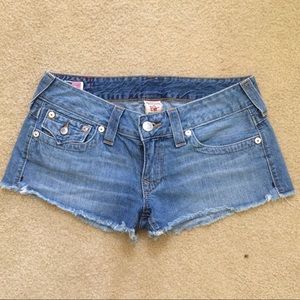 True Religion cutoff jean shorts