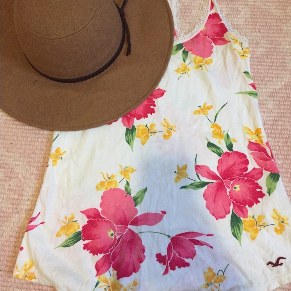 Hollister co flowered tank top.