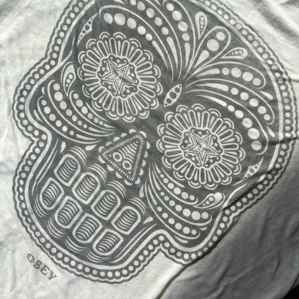 OBEY T Shirt sheer Size M Skull