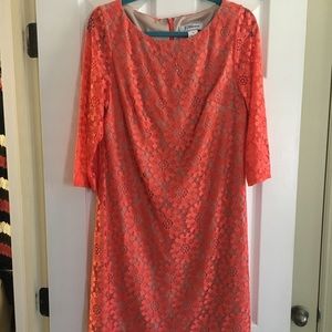 Coral/nude sheath dress