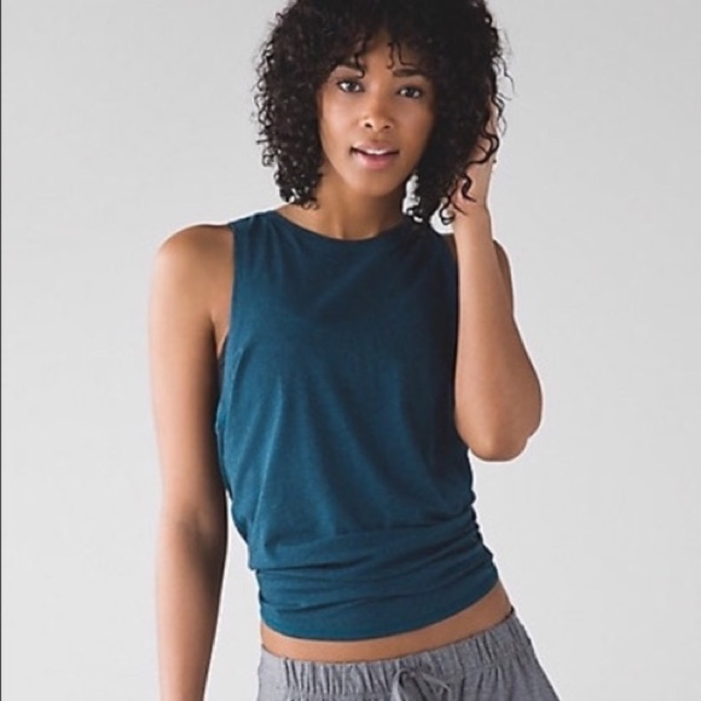 lululemon All Tied Up tank, sz10 deep green