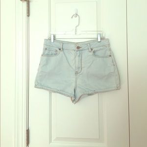 High waisted jean shorts