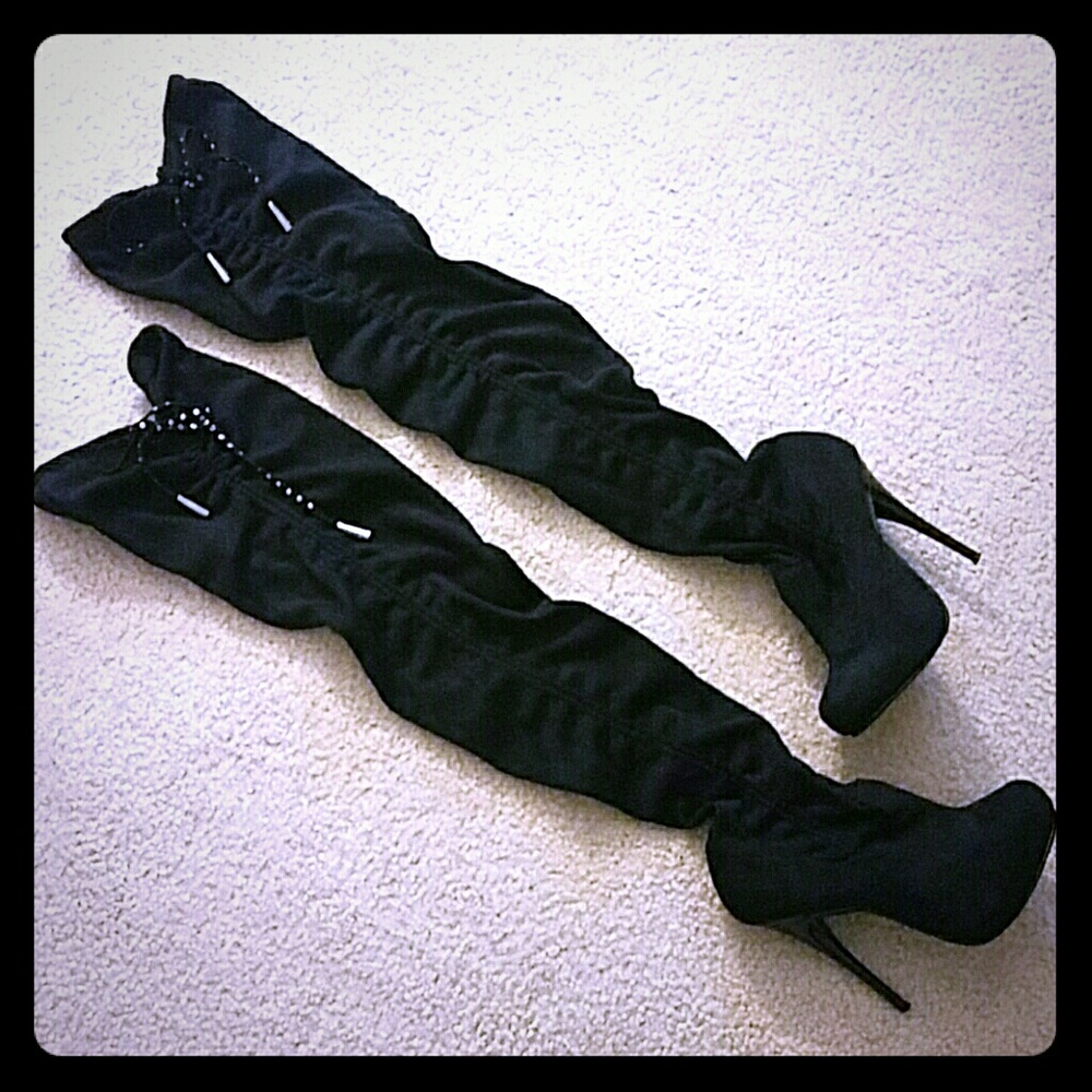 Shiekh Black Thigh High Boots Size 6 ❤Make Offers❤