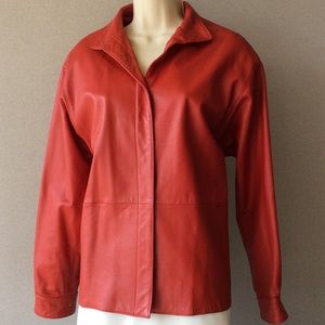 Charter Club red leather jacket