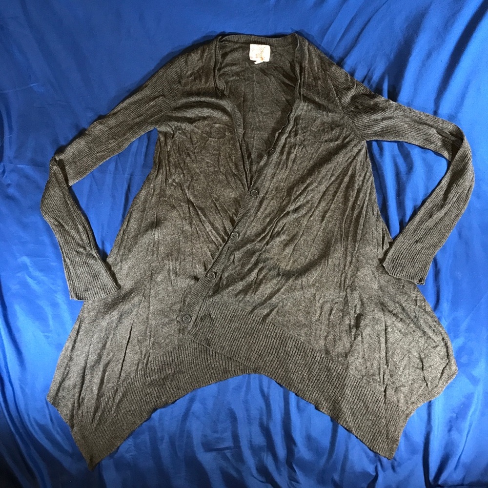 Hippie Rose Black Button Down Stretch Cardigan M