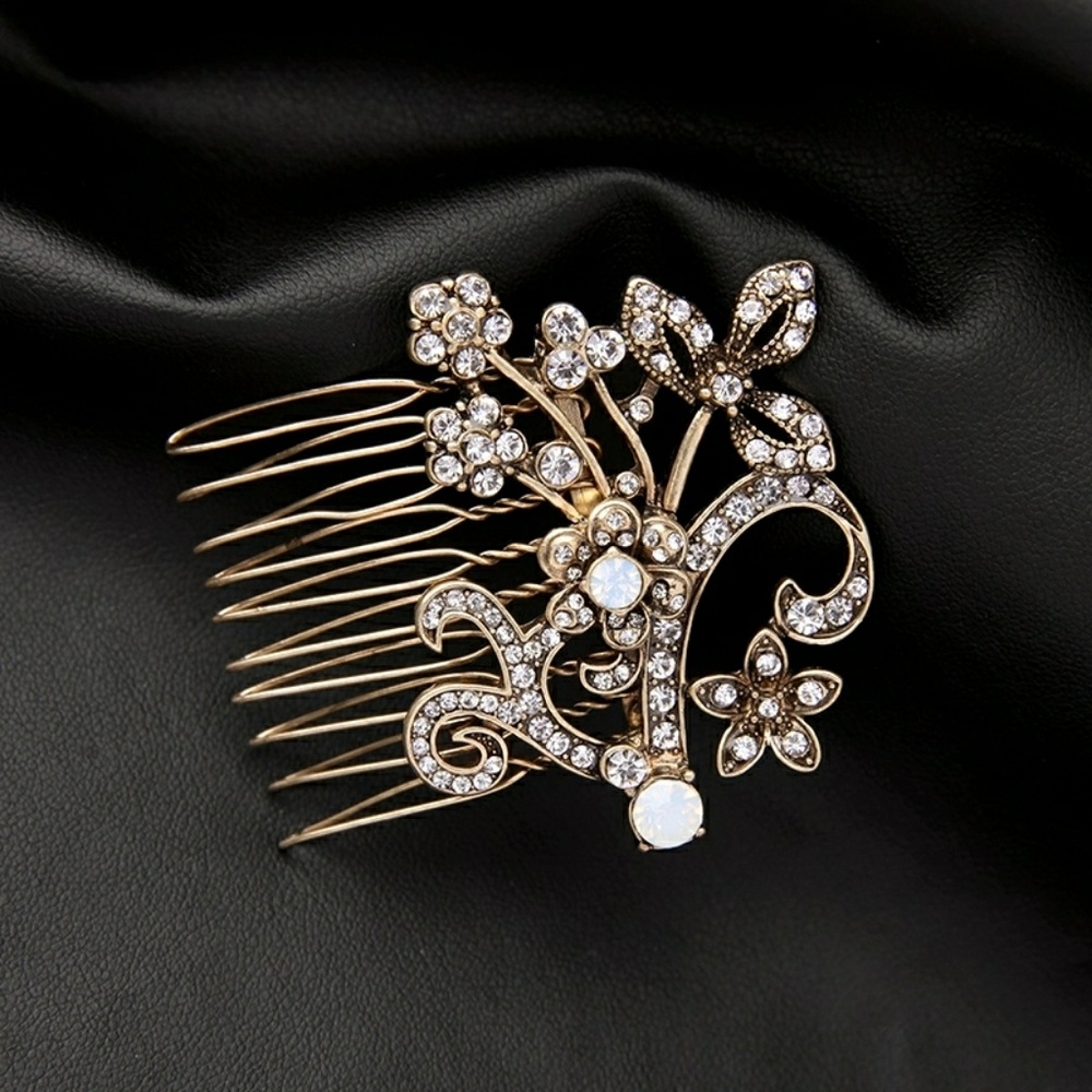 Gold and jeweled hair comb