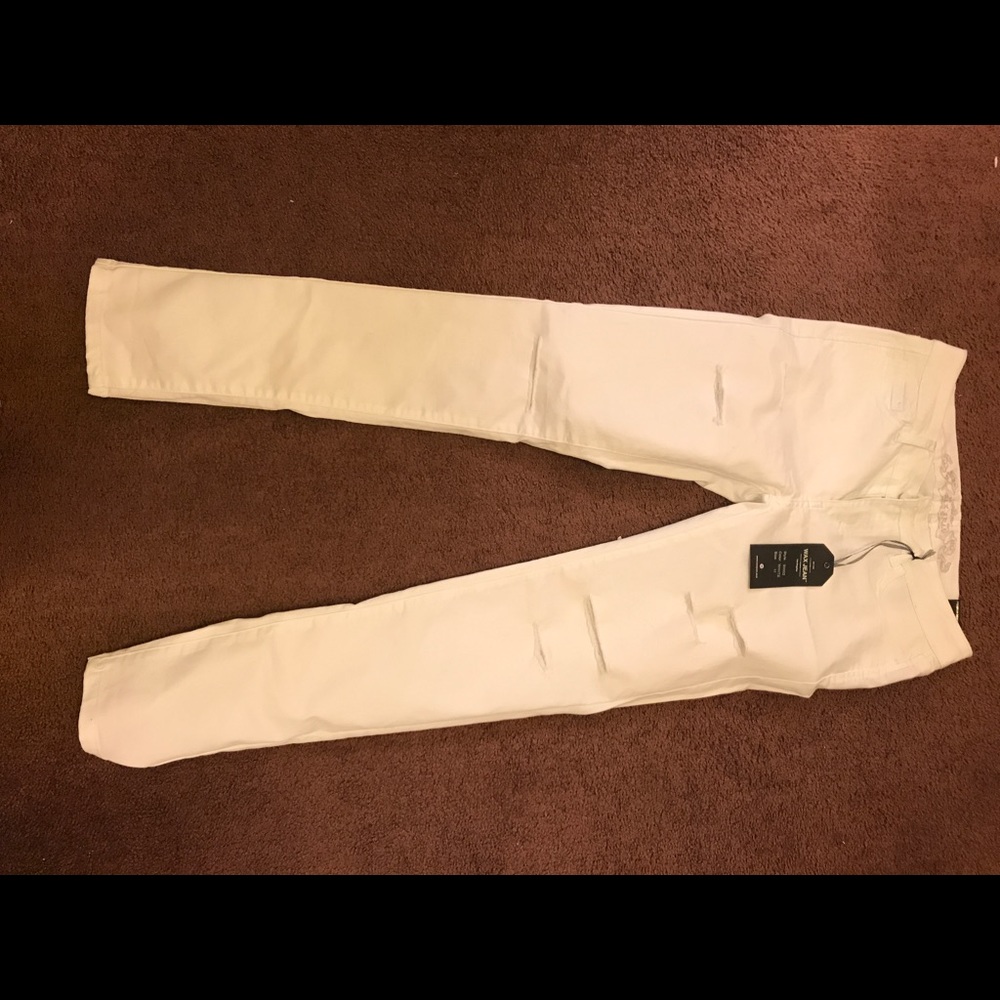 White ripped jeans