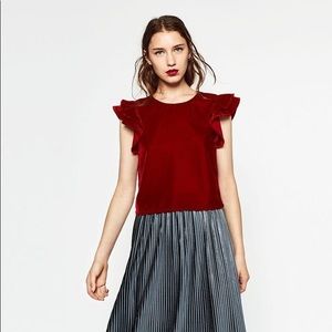 ZARA | Velvet Basics Ruffle Top ZARA | Velvet Basics Ruffle Top