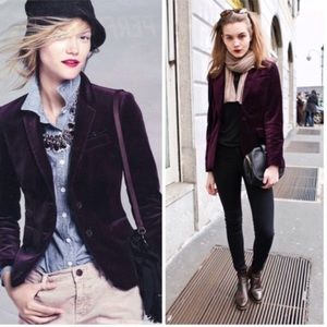 Burgundy Velvet JCrew Blazer Burgundy Velvet JCrew Blazer