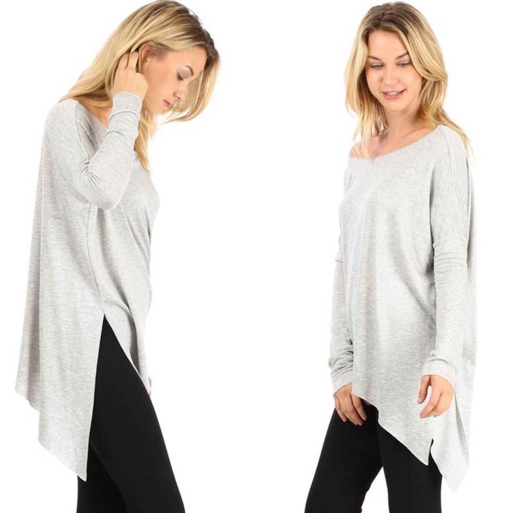 Off Shoulder Asymmetrical Hem Tunic