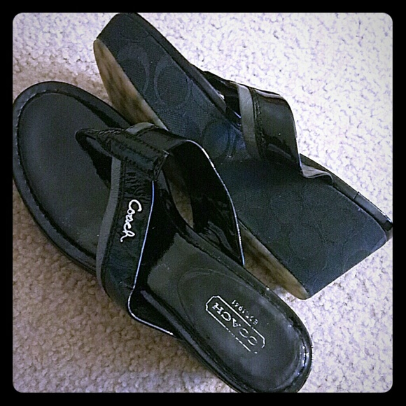 Coach Black Wedges Size 7  ❤Make Offers❤ - Picture 2 of 4