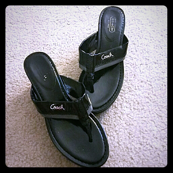 Coach Black Wedges Size 7  ❤Make Offers❤ - Picture 3 of 4