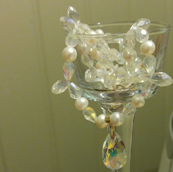 #0079 Genuine Pearl and Crystal Necklace - Picture 3 of 3