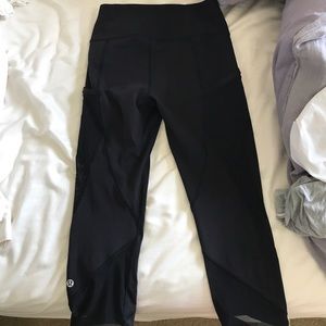 Lululemon crop mesh leggings, size 4