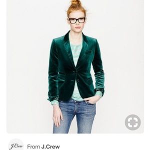 J.Crew schoolboy velvet blazer Boulevard green 2P J.Crew schoolboy velvet blazer Boulevard green 2P