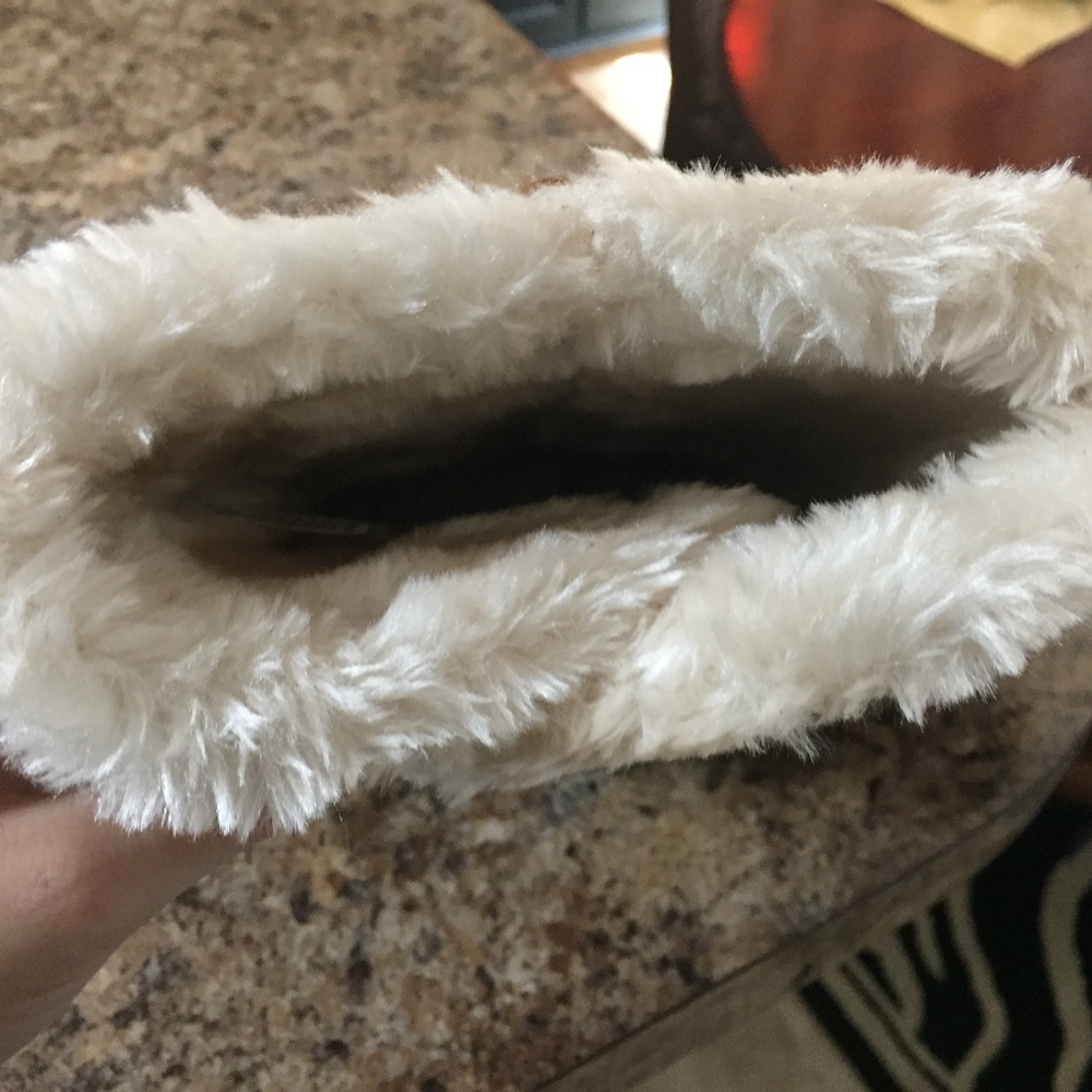 NWT SO Suede Mid Calf Faux Fur Linked Booties 8.5 - Picture 4 of 8