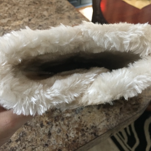 NWT SO Suede Mid Calf Faux Fur Linked Booties 8.5 - Picture 4 of 8