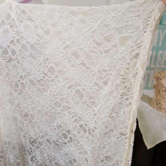 Off White/Cream Lace Duster/ Cardigan. Size Large. - Picture 5 of 8