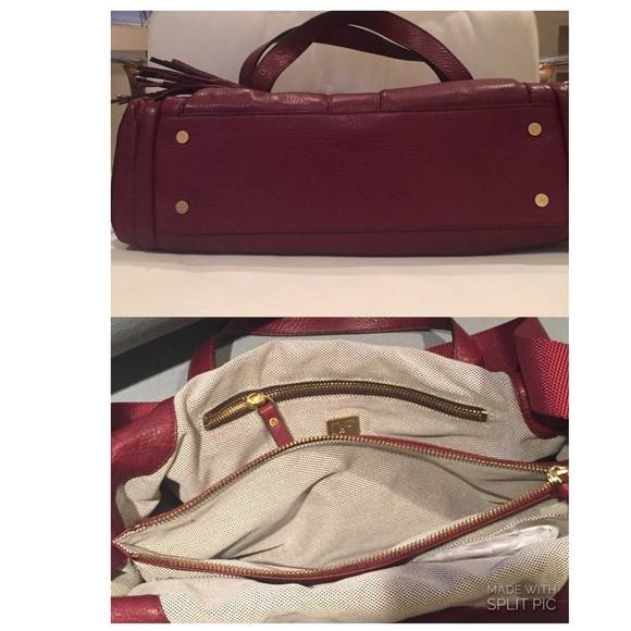 🚫SOLD LIKE NEW DVF Wine Elaine Shoulder Tote Bag - Picture 7 of 8