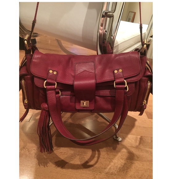 🚫SOLD LIKE NEW DVF Wine Elaine Shoulder Tote Bag - Picture 5 of 8