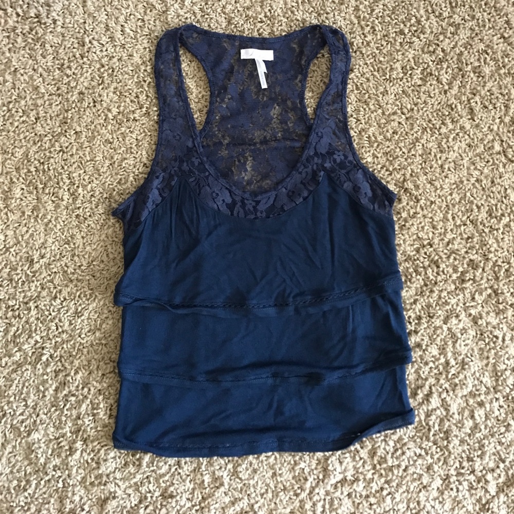 Ruffle/lace detail crop top