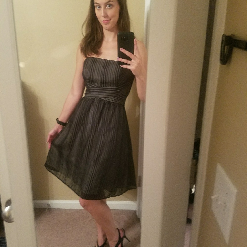 WHBM Black Semi Formal Strapless Dress