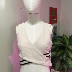 ZARA SZ M CRISS CROSS TOP CROP SHIRT CUTE ZARA SZ M CRISS CROSS TOP CROP SHIRT CUTE