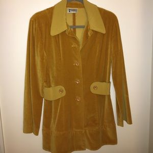 VINTAGE- YELLOW / GOLD VELVET LONG COAT