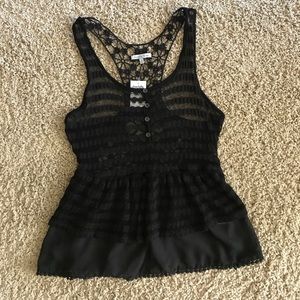 Black racerback tank / swim coverup