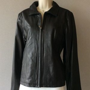 Worthington lambskin black leather jacket