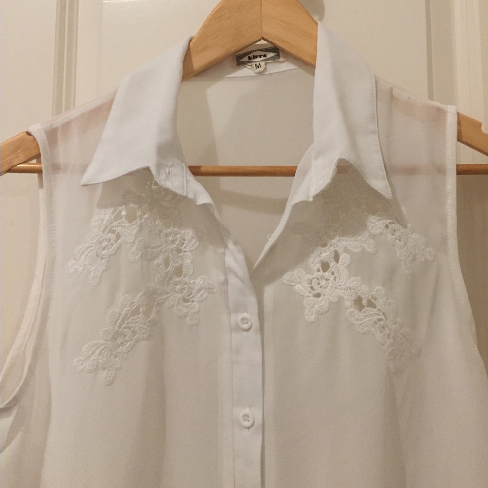 White button up tank