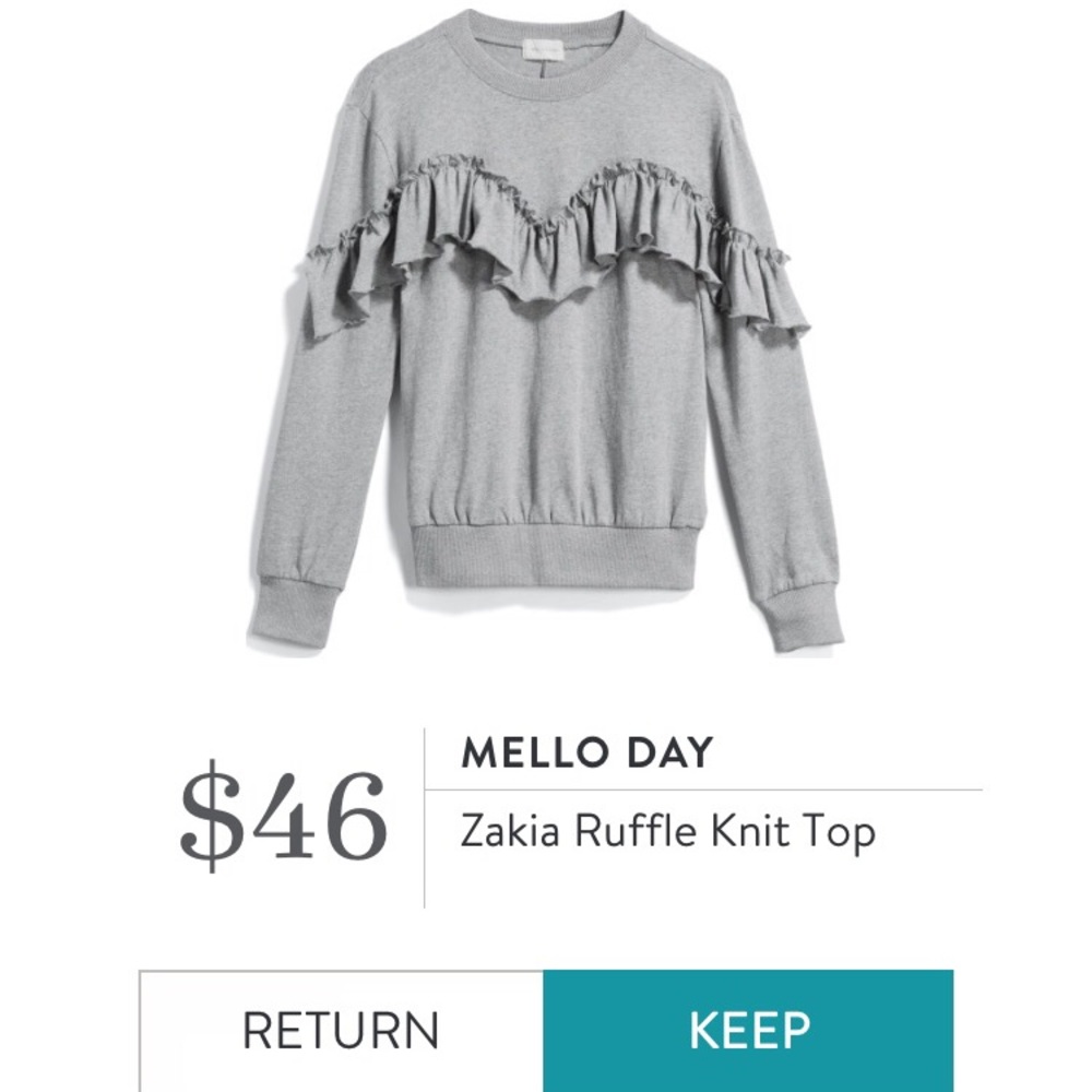 Grey ruffle top from stitchfix bnwt