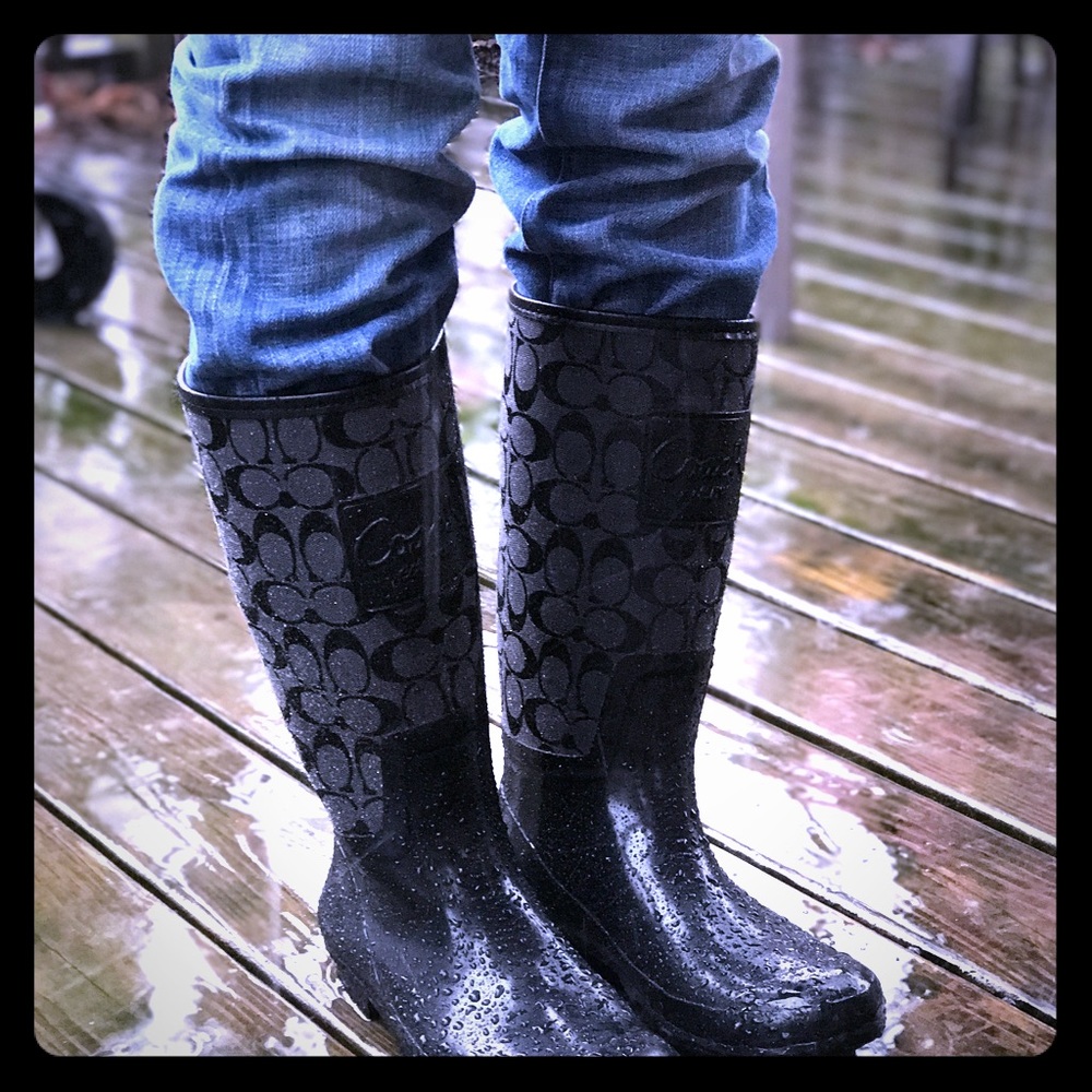 COACH Rain Boots wooohooo sz9