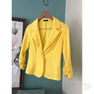 Sunshine Yellow 3/4 Stretch Blazer -reduced-